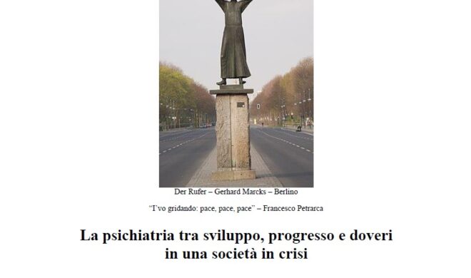 XXIII Annual Meeting – La psichiatria tra sviluppo e progresso  in una società in crisi