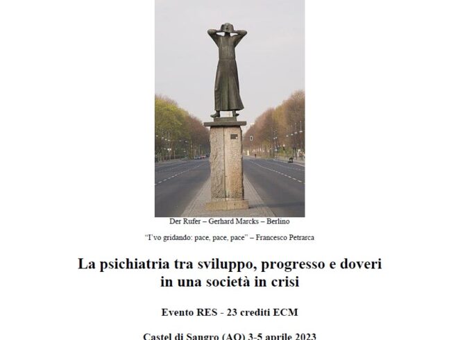 XXIII Annual Meeting – La psichiatria tra sviluppo e progresso  in una società in crisi